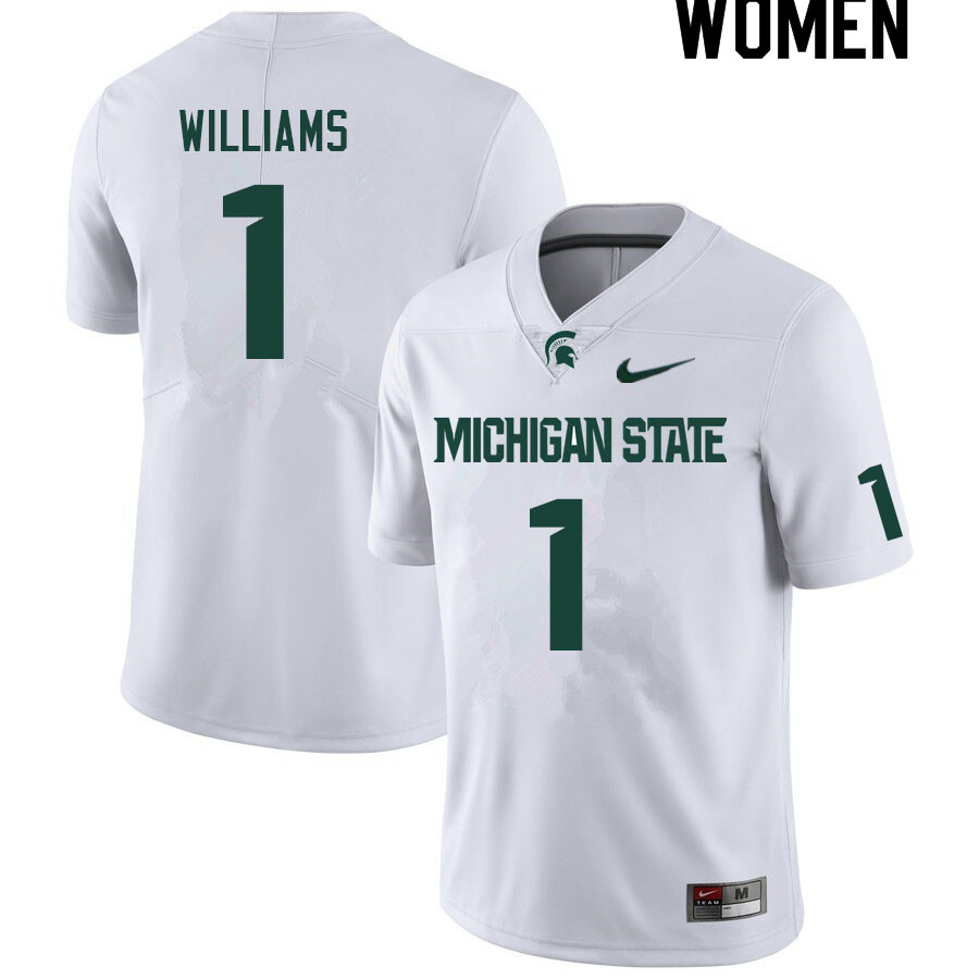 Women #1 Ronald Williams Michigan State Spartans College Football Jerseys Sale-White